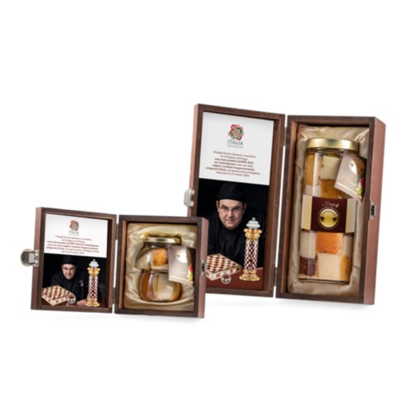 Wooden casket Checkerboard Premium Boletus in Olive Oil